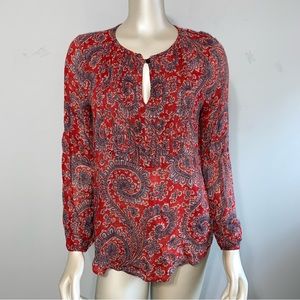 Lucky Brand Popover Paisley Print Top